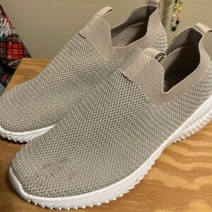 Sparkly nutrition beige slip on sneakers